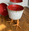 bird foot pot, red