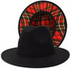 Black with Plaid Bottom Fedora