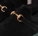 Image of Vtg. Gucci Black Suede Slippers 