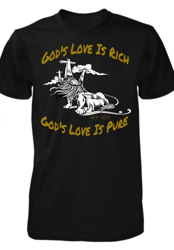 Image of "Pure As Him" Black Tee w/ front & back design 