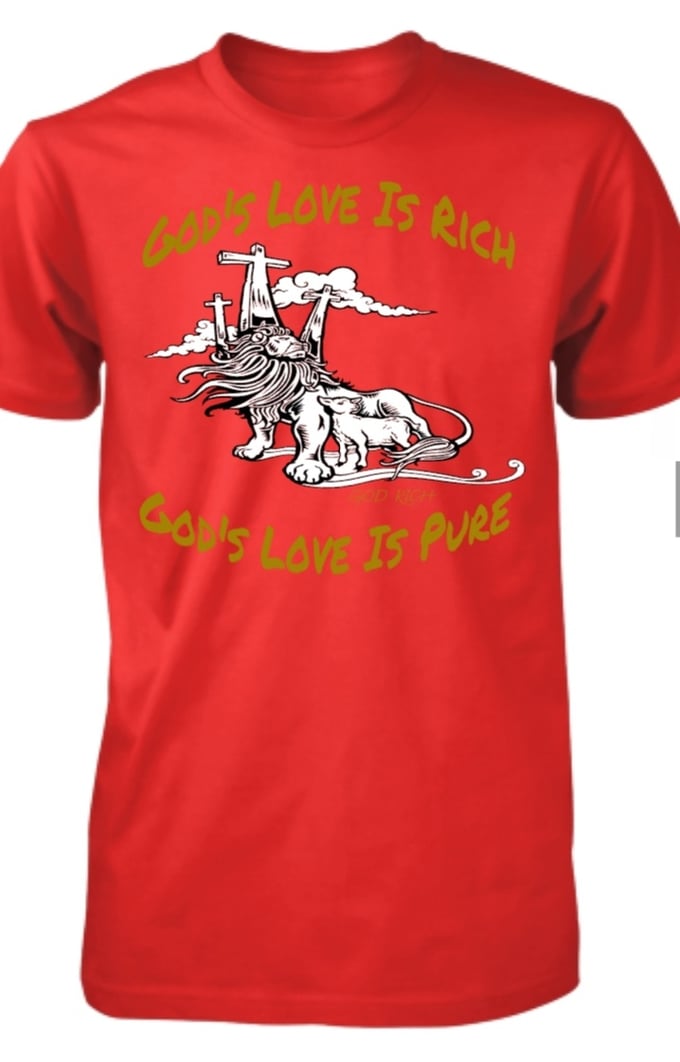 Image of "Pure As Him" Red Tee w/ front & back design 