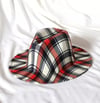 Red & White Plaid Fedora