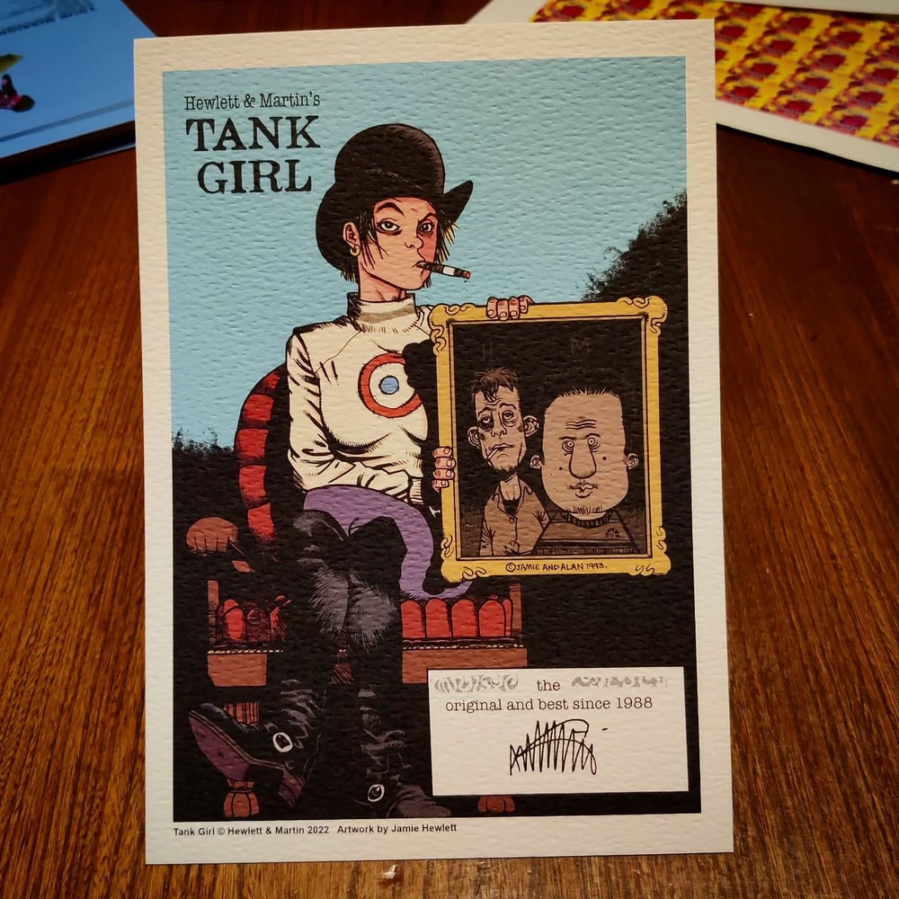 Image of Tank Girl "Burning Vacation" A5 Art Print - Hand Signed with bonus mini-card