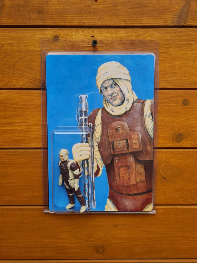 Image of Dengar figure with original Painting and Sketch