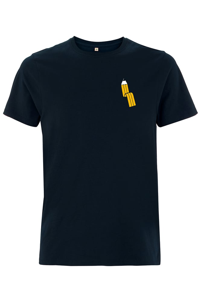 Image of ' Pencil Pusher ' Unisex organic heavy loose fitting Navy T-Shirt