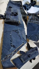 Image 2 of Tasty Raw Edge Denim Edge Wrap- “Laid Edges”