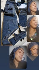 Image 1 of Tasty Raw Edge Denim Edge Wrap- “Laid Edges”