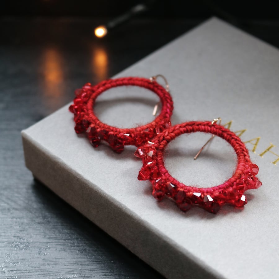 Image of STARRY HOOPS - Crimson