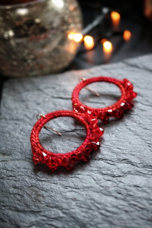 Image of STARRY HOOPS - Crimson