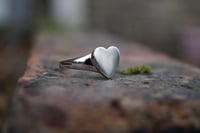 Image 1 of PERSONALISED Rhodium Plated Sterling Silver Love Heart Signet Ring
