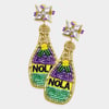 MARDI GRAS NOLA BEADED EARRINGS, PARTY EARRINGS, FESTIVAL EARRINGS
