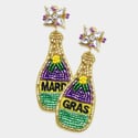 MARDI GRAS NOLA BEADED EARRINGS, PARTY EARRINGS, FESTIVAL EARRINGS