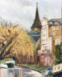 Image 1 of Regent's Canal, Camden, original oil painting