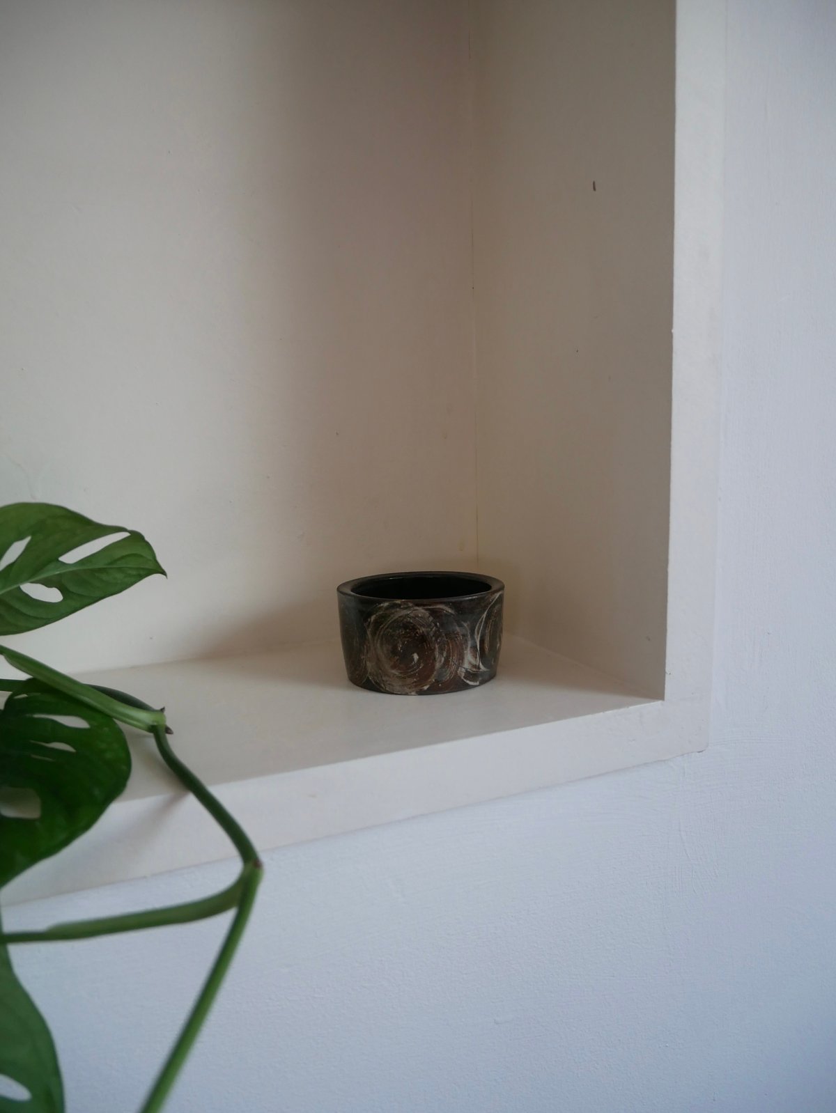 Image of Small Black and White Pot