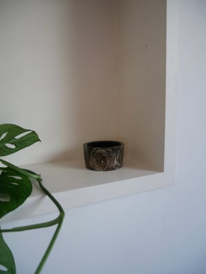 Image of Small Black and White Pot