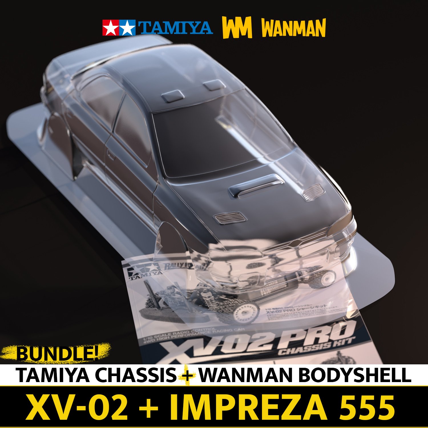 Tamiya XV-02 PRO + Subaru Impreza 555 Bodyshell Bundle