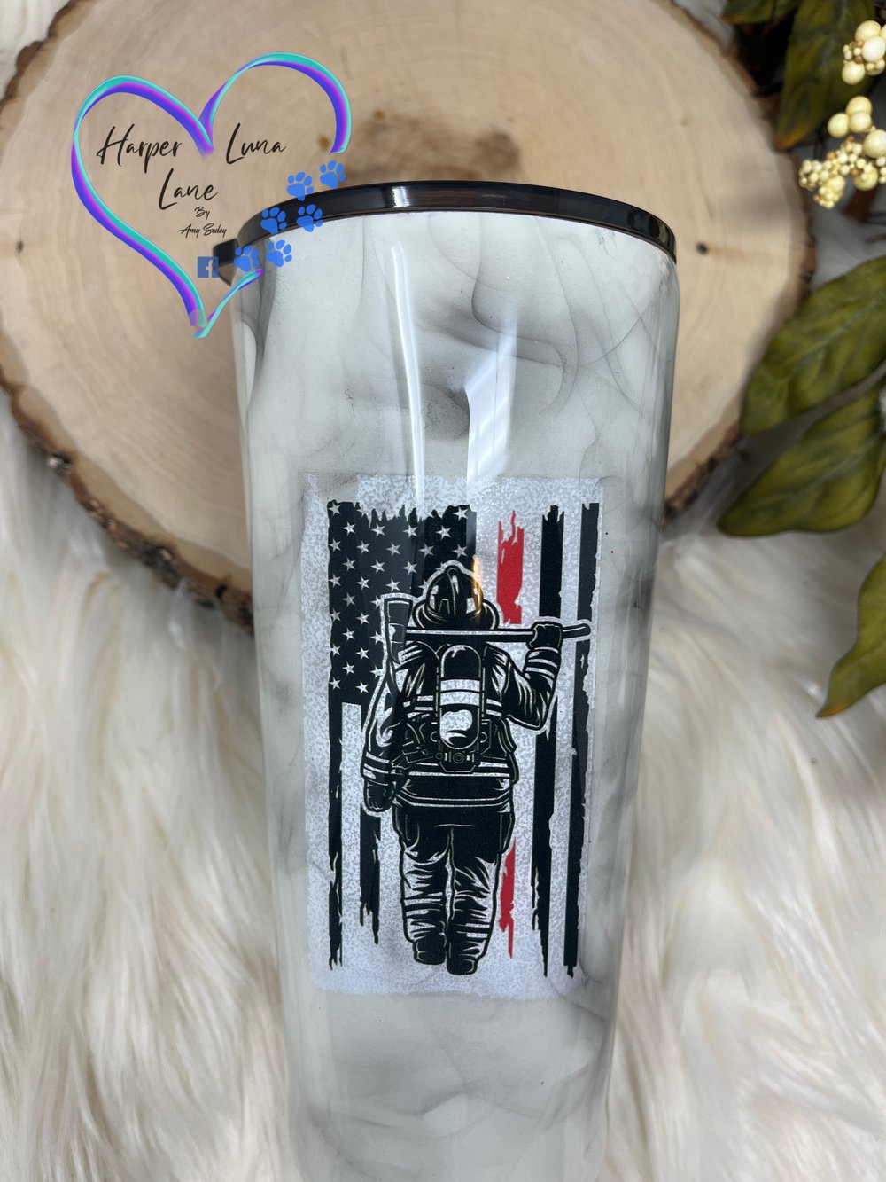 Image of 24oz Fire Fighter Smoke Tumbler