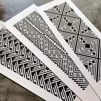 Image 1 of Trio of B&W panel Screenprints