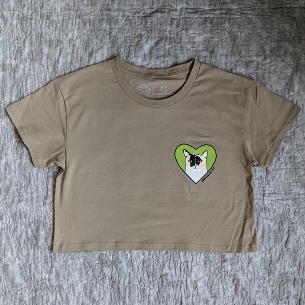 Image of Poets Square Cats MK Heart Crop Tee