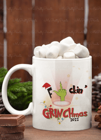 Image 5 of Grinch Vibes "Middle Finger" Grinch Sweathshirt/Hoodie Personalized Option