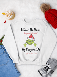Image 2 of Grinch Vibes "Middle Finger" Grinch Sweathshirt/Hoodie Personalized Option