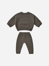 Quincy Mae Quilted Sweater Set - Charcoal