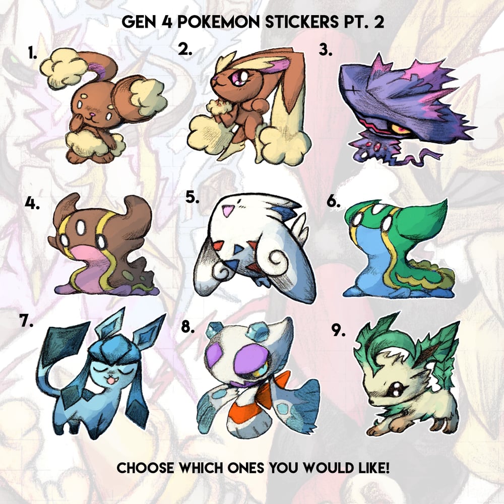 Image of Gen 4 Pokemon Stickers Pt. 2