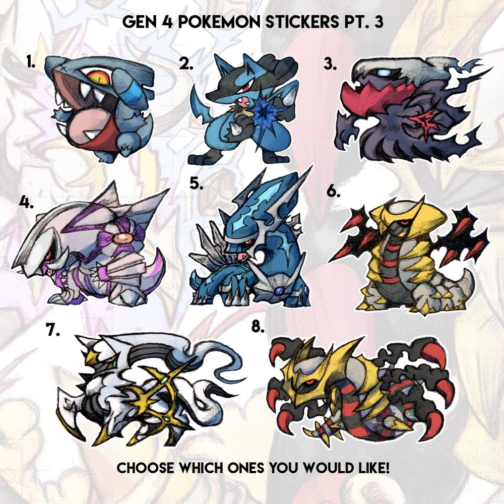 Image of Gen 4 Pokemon Sticker Pt. 3