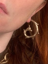 Image 2 of Sprouting Flower Hoop Earrings 