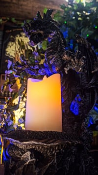 Image 3 of 👑The Armored Kingdom Dragonfire Wrath Candle Holder with USB Candle🐉🕯