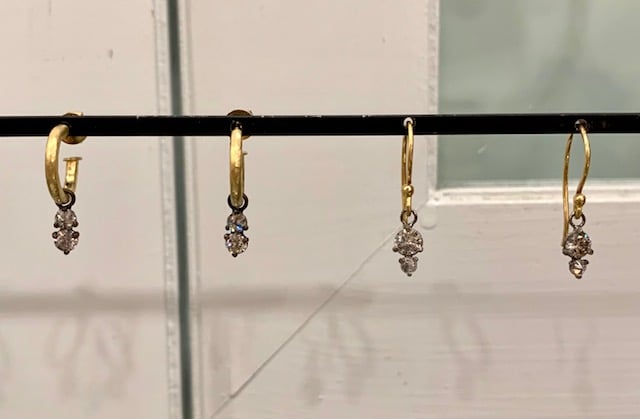 Image of New Gold and Inverted Diamond Earrings (4 styles)
