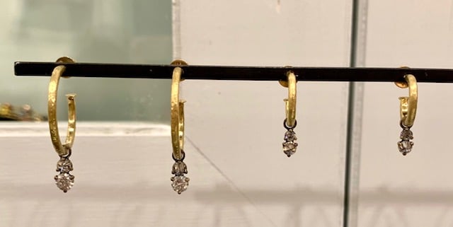 Image of New Gold and Inverted Diamond Earrings (4 styles)