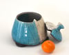 raku turquoise lidded pot