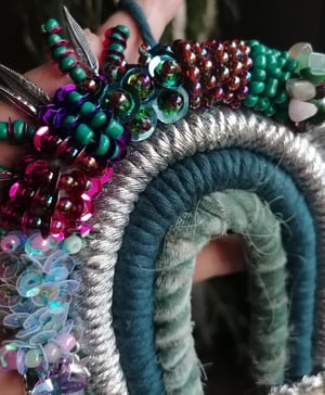 Beaded macrame rainbow