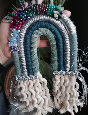 Beaded macrame rainbow