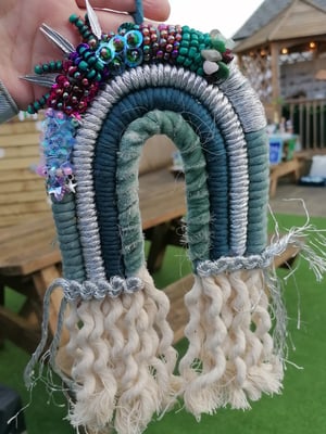 Beaded macrame rainbow