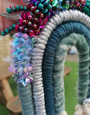 Beaded macrame rainbow