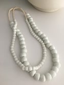 Beads for your home - white glass large 