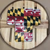 Maryland Flag Cornhole Bags - Barnwood