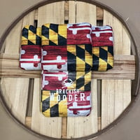 Image 1 of Maryland Flag Cornhole Bags - Barnwood