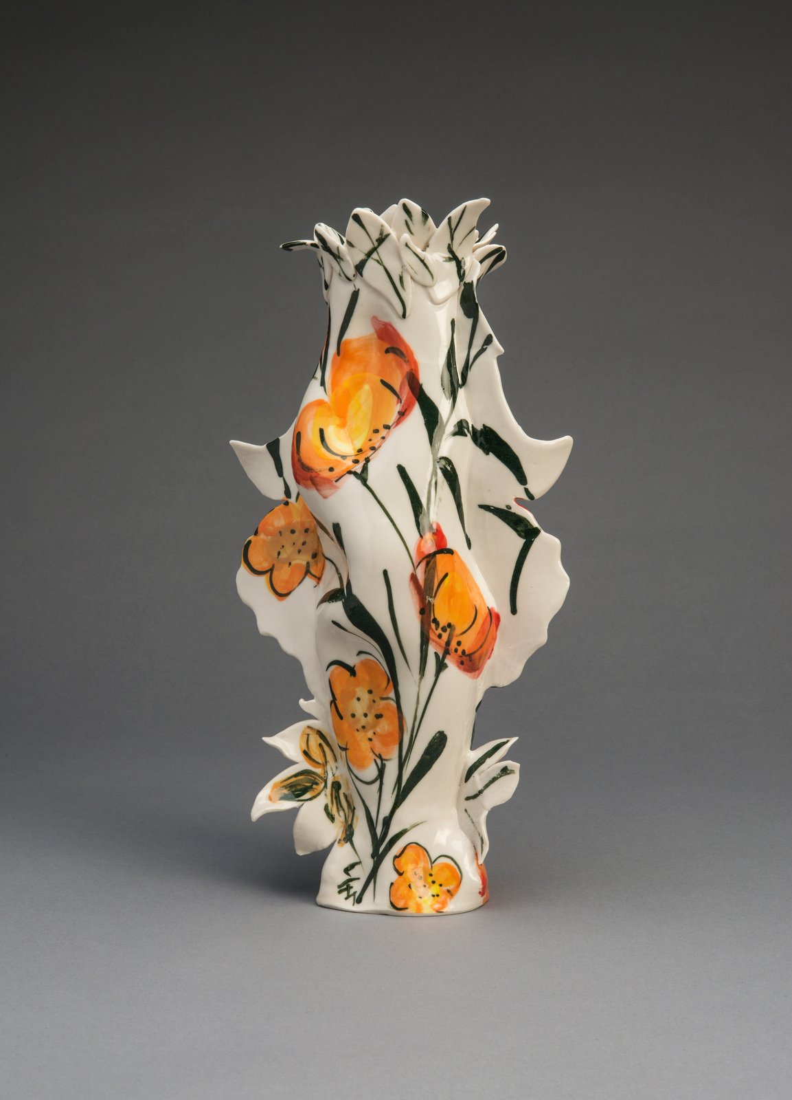 Orange Flower Vase | Charlotte Lindley Martin Ceramics