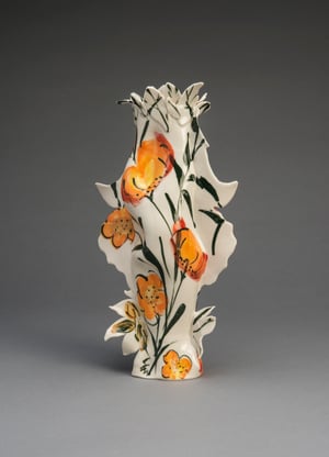 Image of Orange Flower Vase