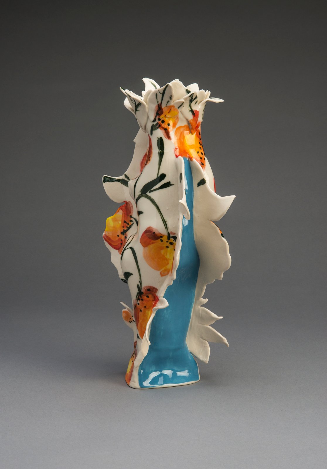 Orange Flower Vase | Charlotte Lindley Martin Ceramics