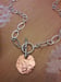 Image of Sterling Oval Link necklace with Hammered Penny 3UV