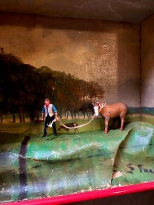Image of Diorama - leading a horse to water