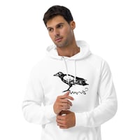 Image 2 of Rook/Unisex White / Black eco raglan hoodie