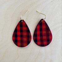 Red Flannel Earrings