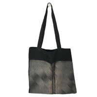 Image 1 of TOTE BAG UPCYCLING / NOIR / DENIM / Tramé ECRU