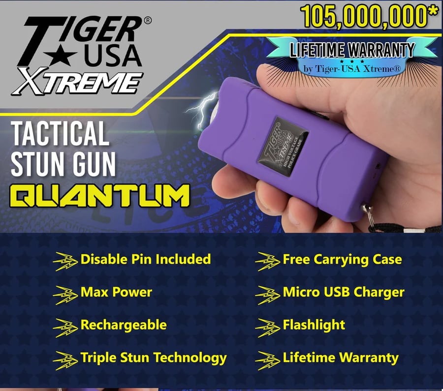 Image of Purple Small Quantum Stun Gun with Leather Case
