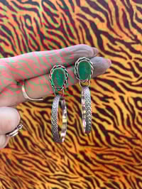 Image 1 of Sterlingsilber Creolen mit Türkis 